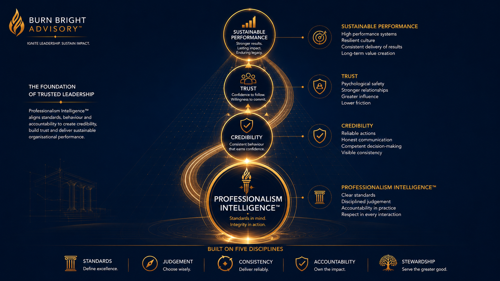 Professionalism Intelligence and trusted leadership