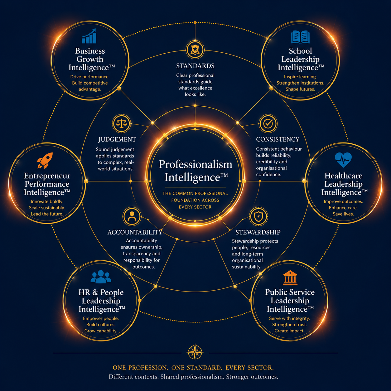 Professionalism Intelligence across six leadership sectors