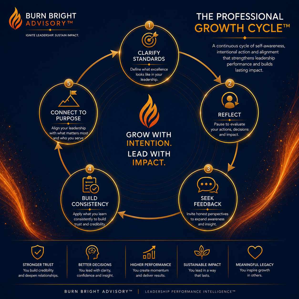 Professionalism Intelligence development model showing five practical disciplines