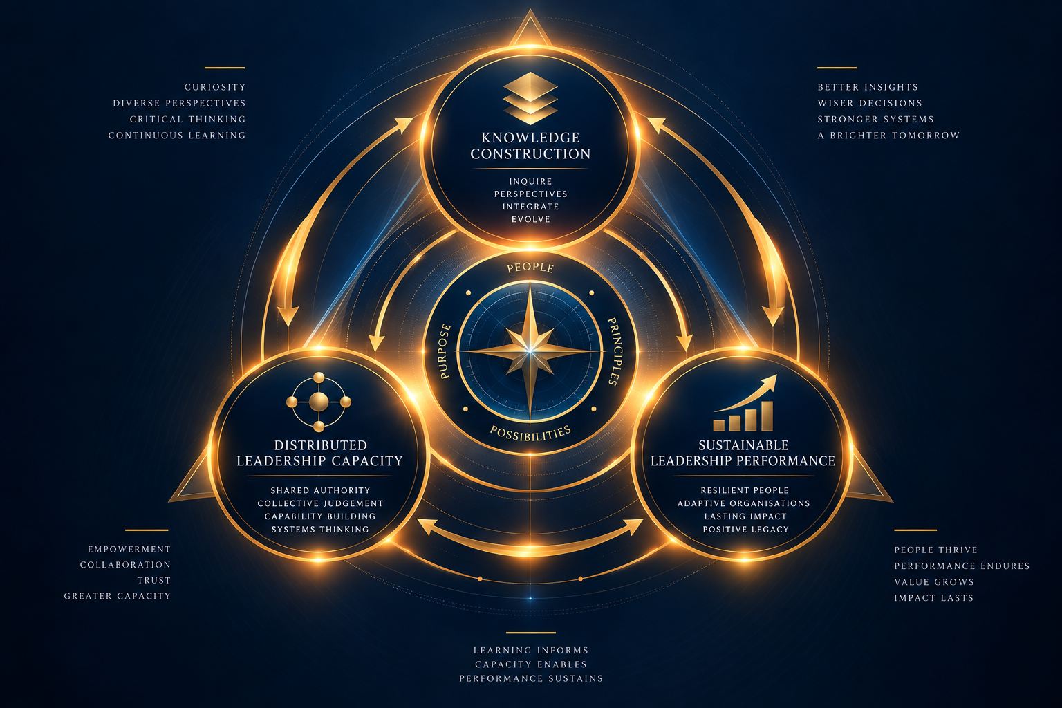 Visual representation of Constructivism Intelligence, Leadership Capacity and Leadership Sustainability working together