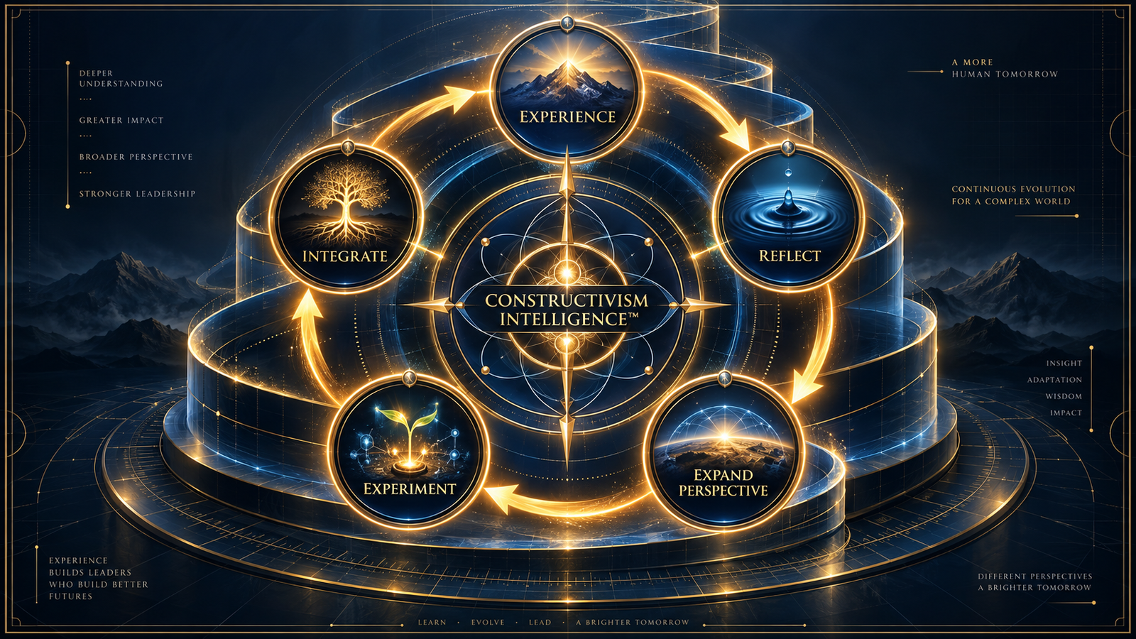 The Constructivist Leadership Cycle reflection framework diagram